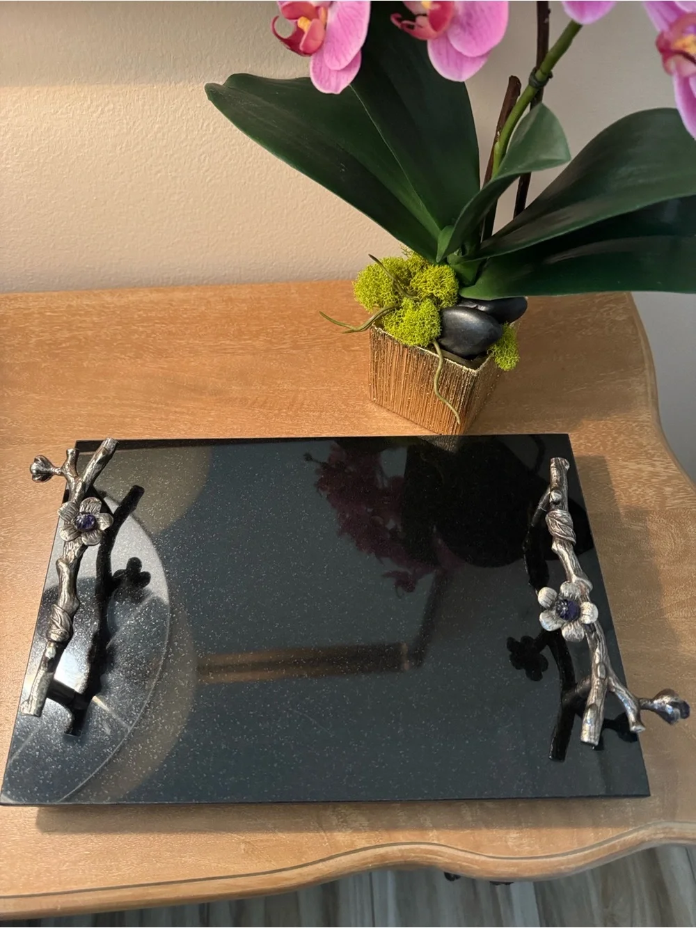 Highly Polished Black Slate Cheese Board or Serving Tray